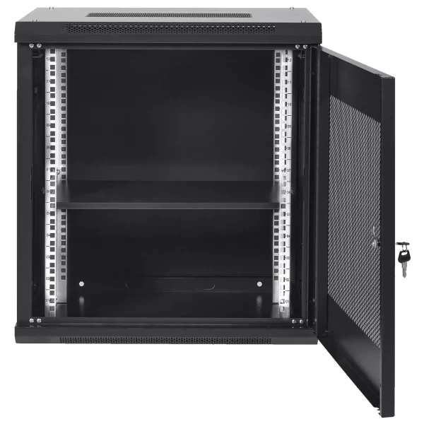 Nástenná sieťová serverová skriňa 12U, hĺbka 15,5", skriňa pre serverový rack, max. nosnosť 200 libier, montáž na podlahu, s uzamykateľnými bočnými panelmi dverí, pre IT zariadenia, A/V zariadenia – Obrázok 7