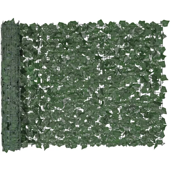 Plot na ochranu súkromia s brečtanom, 99x249 cm, umelá zelená clona, ​​zelený plot z brečtanu so zosilneným spojením, umelé živé ploty s listami viniča, dekorácia do záhrady, na dvor, na balkón, na terasu