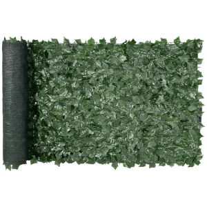 Plot na ochranu súkromia 99x249 cm Umelý zelený plot z brečtanu so sieťovinou a vystuženým spojom Umelý živý plot s listami viniča ako dekorácia do záhrady a dvora
