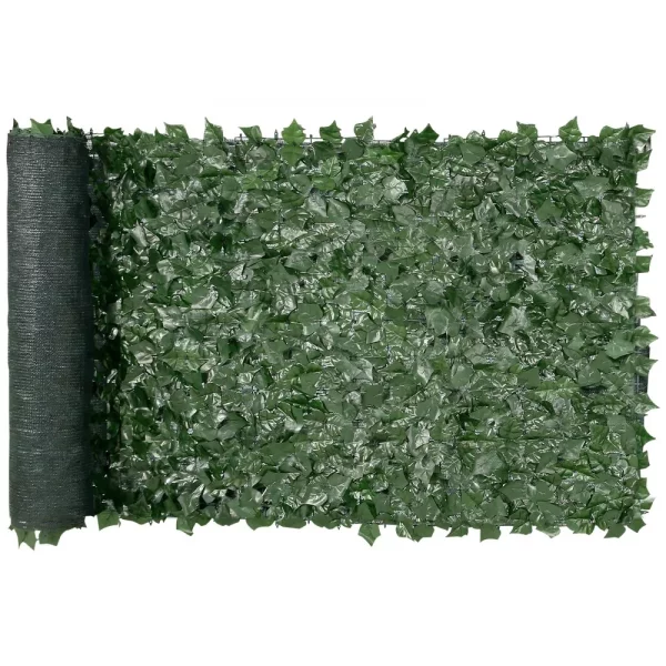Plot na ochranu súkromia 99x249 cm Umelý zelený plot z brečtanu so sieťovinou a vystuženým spojom Umelý živý plot s listami viniča ako dekorácia do záhrady a dvora