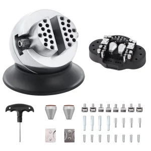 Zverák s 30 kusmi, nástroj na nastavenie gravírovacieho bloku s priemerom 78 mm, kompletná sada gravírovacích diamantov do zveráku s 30 kusmi, upevnenie guľôčky a gumená základňa (GRS)