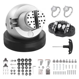 Zverák VEVOR s guľôčkovým upínaním, 5-palcový nástroj na gravírovanie, 360° otočný zverák na gravírovací blok, 69-dielny nadstavec, nástroje na gravírovanie šperkov, štandardný blok na intarzie s drahými kameňmi a malé gravírovanie