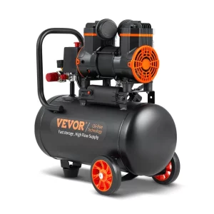 Vzduchový kompresor s objemom 4,8 galóna, 1,2 HP, 2,2 CFM pri tlaku 90 PSI, bezolejová nádrž vzduchového kompresora a maximálny tlak 116 PSI, ultra tichý kompresor 70 dB na opravy automobilov, hustenie pneumatík, striekanie farieb, pribíjanie klincov do dreva