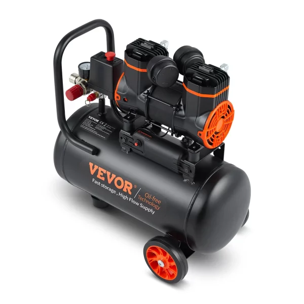 Vzduchový kompresor s objemom 4,8 galóna, 1,2 HP, 2,2 CFM pri tlaku 90 PSI, bezolejová nádrž vzduchového kompresora a maximálny tlak 116 PSI, ultra tichý kompresor 70 dB na opravy automobilov, hustenie pneumatík, striekanie farieb, pribíjanie klincov do dreva – Obrázok 3