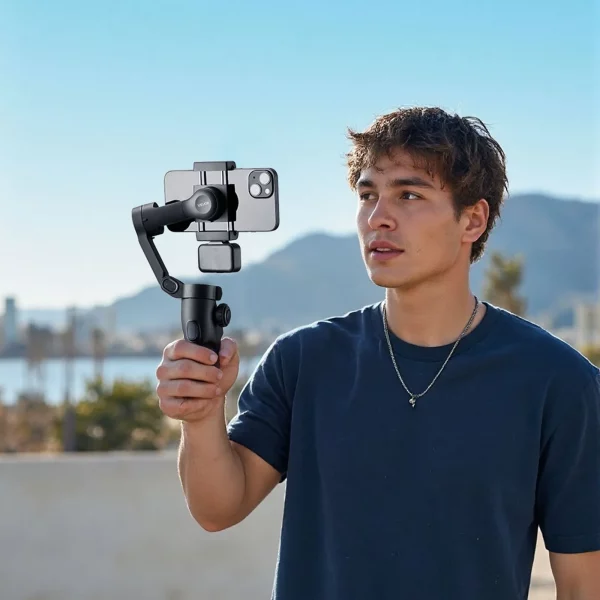 Stabilizátor pre smartfóny s 3-osou stabilizáciou a sledovaním tváre/objektu, statív, prenosný a skladací ručný stabilizátor na nahrávanie videa, DC 3,5 – 4,2 V – Obrázok 6