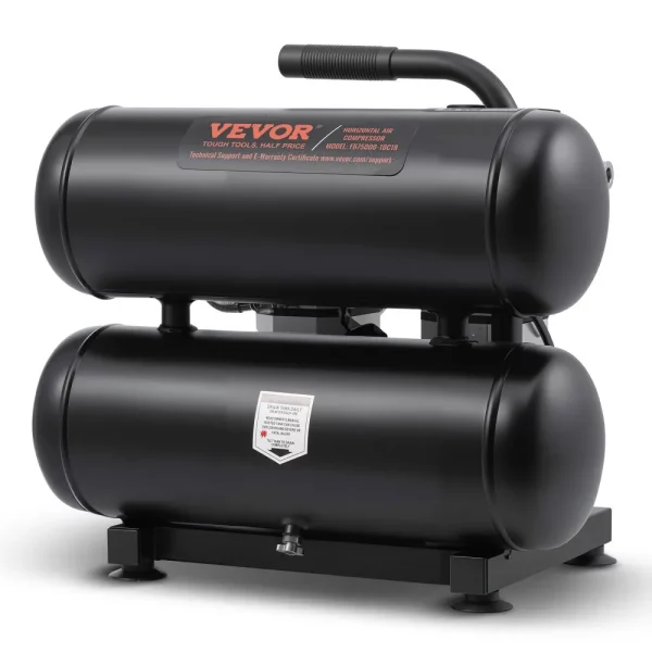 Vzduchový kompresor, oceľová nádrž s objemom 4,6 galóna, bezolejový vzduchový kompresor 1 HP 2,0 CFM pri tlaku 90 PSI a maximálny tlak 120 PSI, ultra tichý prenosný kompresor 80 dB, na opravy áut, hustenie pneumatík, striekanie farieb