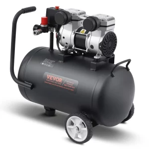 Vzduchový kompresor, 8-galónová oceľová nádrž, 1 HP, 2,2 CFM pri 90 PSI, bezolejový vzduchový kompresor a maximálny tlak 120 PSI, ultratichý prenosný kompresor 80 dB, na opravy automobilov, hustenie pneumatík, striekanie farieb