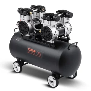 Vzduchový kompresor, 20-galónová oceľová nádrž, 4 HP, 14,6 CFM pri 90 PSI, bezolejový vzduchový kompresor a maximálny tlak 125 PSI, ultra tichý prenosný kompresor 78 dB, na opravy automobilov, hustenie pneumatík, striekanie farieb
