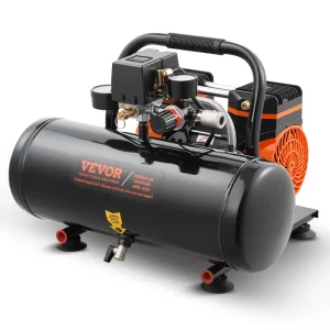 Vzduchový kompresor, 2-galónová oceľová nádrž, 1 HP, 2,5 CFM, 8 barov, bezolejový vzduchový kompresor a maximálny tlak 120 PSI, 81 dB, ultra tichý prenosný kompresor, na opravy áut, hustenie pneumatík, striekanie farieb