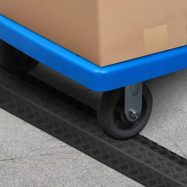 Sada 3 1-kanálová ochranná rampa na káble Káblový mostík TPR hadicový mostík 100 x 13 x 2 cm Ochrana proti preťaženiu 907 kg (na nápravu) Nosnosť rampy na káble Protišmykový dizajn Ideálne pre parkoviská – Obrázok 4