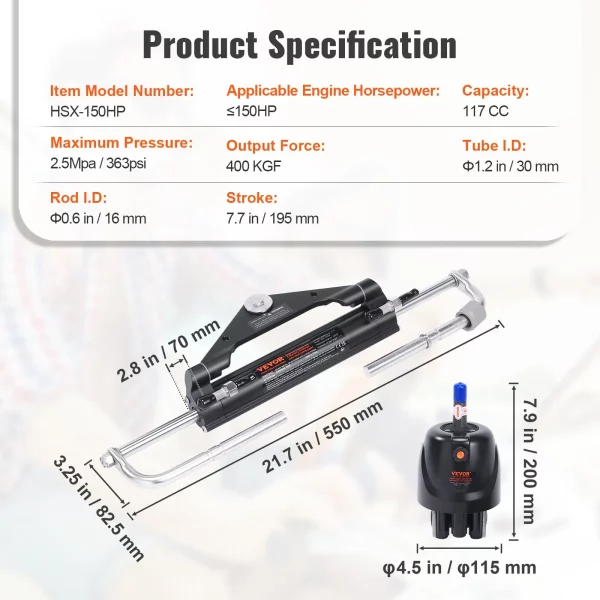 Hydraulický riadiaci systém 150HP Hydraulické čerpadlo riadenia pre vonkajší motor 1000 psi Hydraulické čerpadlo pre vonkajší motor 118 ccm – Obrázok 7