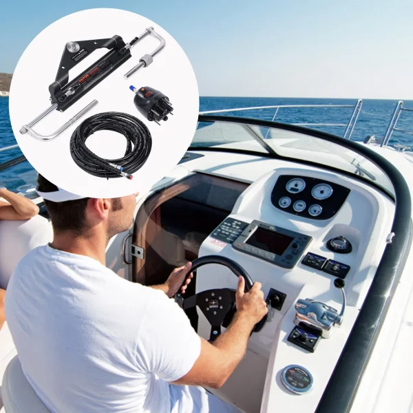 Súprava hydraulického riadenia pre závesný motor 150 HP, hydraulický systém riadenia pre námorné lode s riadením a čerpadlom riadenia, obojsmerným uzamykacím valcom a 7 m hydraulickou hadicou riadenia, pre lode s jedným motorom a jednou stanicou – Obrázok 6