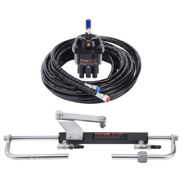 Súprava hydraulického riadenia pre závesný motor 90 HP, hydraulický systém riadenia pre námorné lode s riadením a čerpadlom riadenia, obojsmerným uzamykacím valcom a 7,3 m hydraulickou hadicou riadenia, pre lode s jedným motorom a jednou stanicou – Obrázok 4
