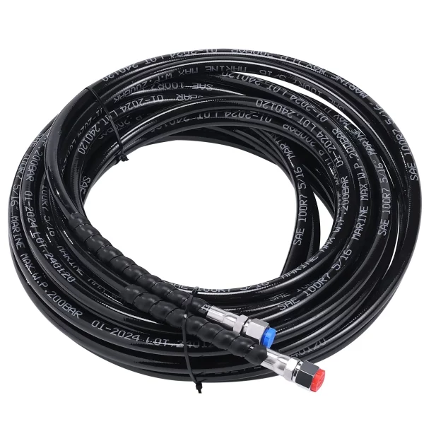 Súprava hydraulického riadenia pre závesný motor 90 HP, hydraulický systém riadenia pre námorné lode s riadením a čerpadlom riadenia, obojsmerným uzamykacím valcom a 7,3 m hydraulickou hadicou riadenia, pre lode s jedným motorom a jednou stanicou – Obrázok 2