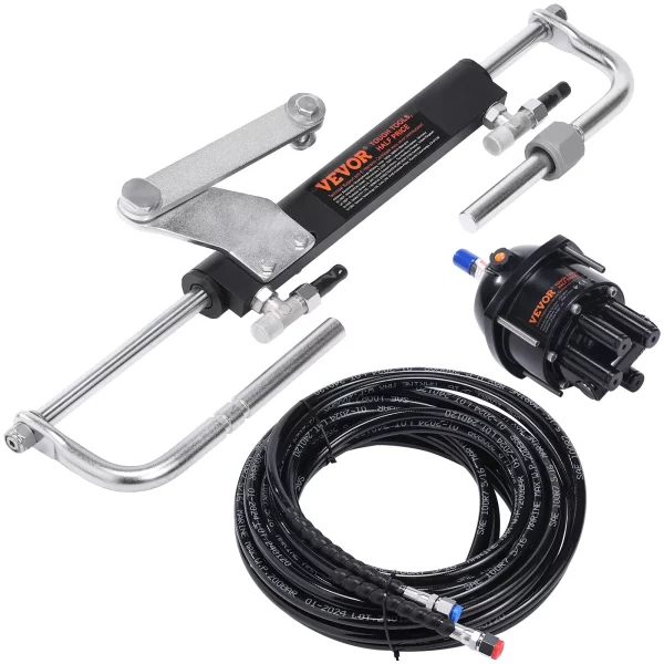 Súprava hydraulického riadenia pre závesný motor 90 HP, hydraulický systém riadenia pre námorné lode s riadením a čerpadlom riadenia, obojsmerným uzamykacím valcom a 7,3 m hydraulickou hadicou riadenia, pre lode s jedným motorom a jednou stanicou – Obrázok 5