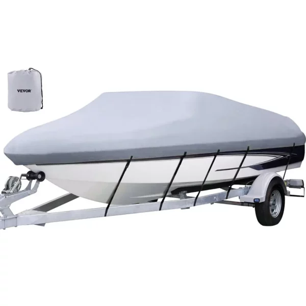 Kryt na loď, oxfordská tkanina 210D s anti-UV úpravou | Dĺžka 609-670 cm | Vodotesný kryt na loď s lanom a úložným vreckom | Kryt na loď chráni pred všetkými druhmi vplyvov prostredia – Obrázok 8
