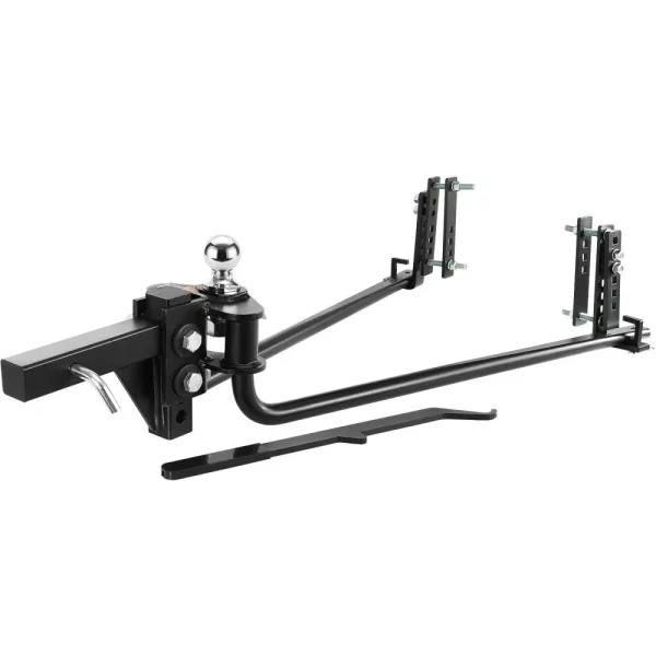 Ťažné zariadenie 453 kg, ťažné zariadenie, rozloženie záťaže s hriadeľom 50 mm, guľa 58,7 mm, systém kontroly stability prívesu pre vyrovnávanie záťaže, čierny práškový nástrek