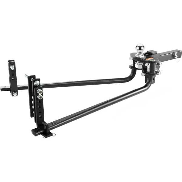 Ťažné zariadenie 453 kg, ťažné zariadenie, rozloženie záťaže s hriadeľom 50 mm, guľa 58,7 mm, systém kontroly stability prívesu pre vyrovnávanie záťaže, čierny práškový nástrek – Obrázok 3