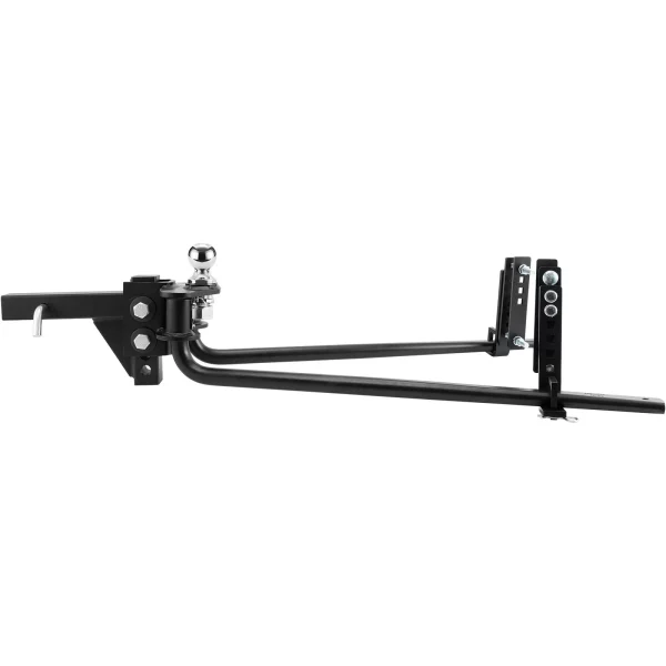 Ťažné zariadenie 453 kg, ťažné zariadenie, rozloženie záťaže s hriadeľom 50 mm, guľa 58,7 mm, systém kontroly stability prívesu pre vyrovnávanie záťaže, čierny práškový nástrek – Obrázok 5