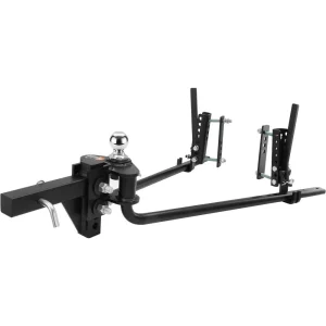 Ťažné zariadenie 680 kg, ťažné zariadenie, rozdeľovač zaťaženia s hriadeľom 50 mm, guľa 58,7 mm, systém kontroly stability prívesu pre vyrovnávanie zaťaženia, čierny práškový nástrek
