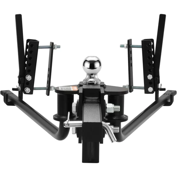 Ťažné zariadenie 680 kg, ťažné zariadenie, rozdeľovač zaťaženia s hriadeľom 50 mm, guľa 58,7 mm, systém kontroly stability prívesu pre vyrovnávanie zaťaženia, čierny práškový nástrek – Obrázok 2