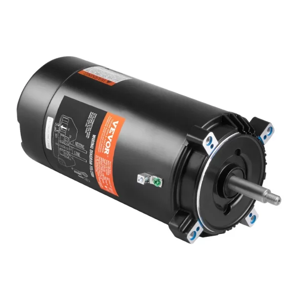 Motor bazénového čerpadla 1,5 HP, rám 56J, 115 V (13,6 A)/230 V (6,8 A) 3450 ot./min., 60 Hz, strieda 1,3, kondenzátor 90 μF/250 V, otáčanie proti smeru hodinových ručičiek, náhradný motor s okrúhlou prírubou