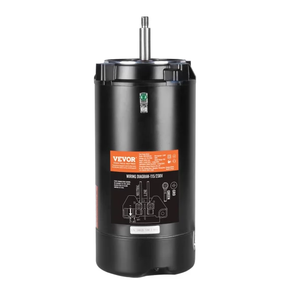 Motor bazénového čerpadla 1,5 HP, rám 56J, 115 V (13,6 A)/230 V (6,8 A) 3450 ot./min., 60 Hz, strieda 1,3, kondenzátor 90 μF/250 V, otáčanie proti smeru hodinových ručičiek, náhradný motor s okrúhlou prírubou – Obrázok 4