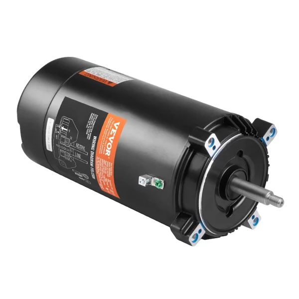 Motor bazénového čerpadla 1,5 HP, rám 56J, 115 V (13,6 A)/230 V (6,8 A) 3450 ot./min., 60 Hz, strieda 1,3, kondenzátor 90 μF/250 V, otáčanie proti smeru hodinových ručičiek, náhradný motor s okrúhlou prírubou – Obrázok 5