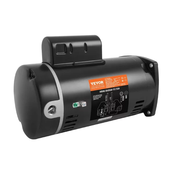 Motor bazénového čerpadla 1,5 HP, rám 56Y, 115 V (12,8 A)/230 V (6,4 A) 3450 ot./min., 60 Hz, striedavý účinok 1,1, kondenzátor 90 μF/250 V, otáčanie proti smeru hodinových ručičiek, náhradný motor so štvorcovou prírubou – Obrázok 3