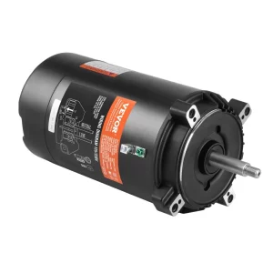 Motor bazénového čerpadla 1 HP, rám 56J, 115 V (9,8 ampéra)/230 V (4,9 ampéra), 3450 ot./min., 60 Hz, strieda 1,4, kondenzátor 90 μF/250 V, otáčanie proti smeru hodinových ručičiek, náhradný motor s okrúhlou prírubou