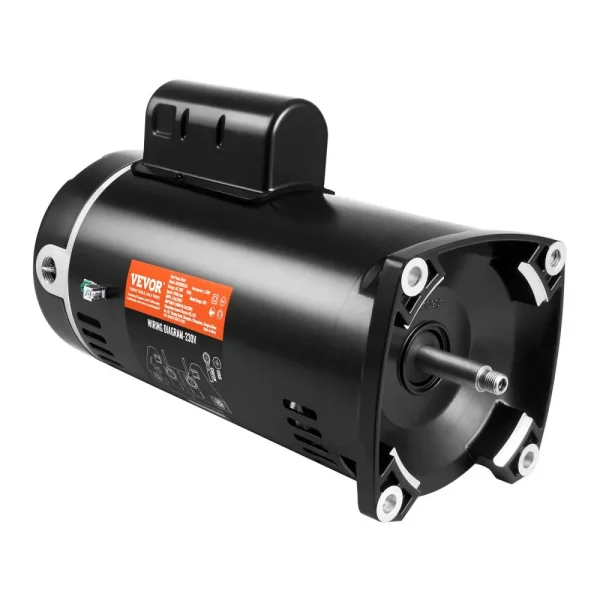 Motor bazénového čerpadla 2 HP, rám 56Y, 230 V (7,8 A) 3450 ot./min., 60 Hz, striedavý účinok 1,3, kondenzátor 50 μF/250 V, náhradný motor so štvorcovou prírubou s ľavým otáčaním