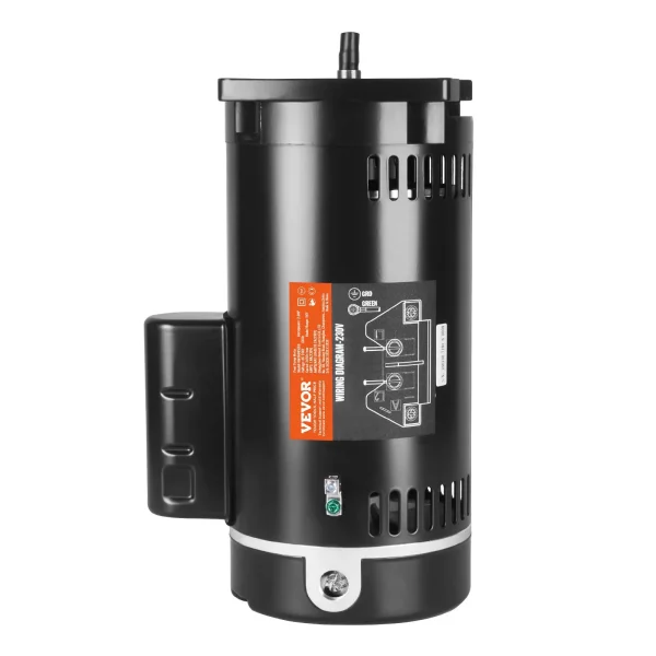 Motor bazénového čerpadla 2 HP, rám 56Y, 230 V (7,8 A) 3450 ot./min., 60 Hz, striedavý účinok 1,3, kondenzátor 50 μF/250 V, náhradný motor so štvorcovou prírubou s ľavým otáčaním – Obrázok 4