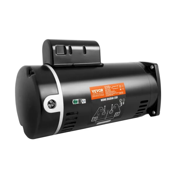 Motor bazénového čerpadla 2 HP, rám 56Y, 230 V (7,8 A) 3450 ot./min., 60 Hz, striedavý účinok 1,3, kondenzátor 50 μF/250 V, náhradný motor so štvorcovou prírubou s ľavým otáčaním – Obrázok 3