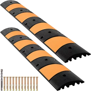 Gumový chránič kábla , ochrana pri prejazde, dvojitý kanál, 2 kusy, chránič kábla, nosnosť až 9980 kg, rozmery 185 x 31 x 5,5 cm, chránič hadice vhodný na asfaltové, betónové a štrkové povrchy