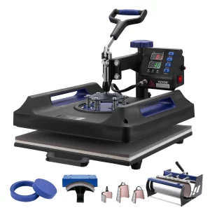 Termotransferový lis 38x38cm 8 v 1, lis na tričká, modrý