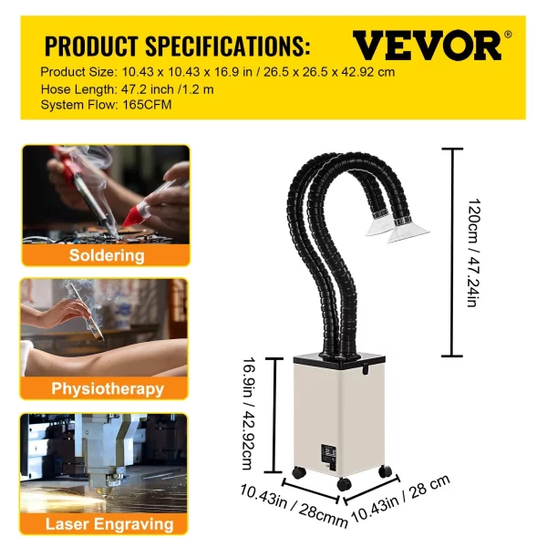 Odsávač spájkovacích dymov 150W, odsávací vzduchový filter, ventilátor, spájkovací drôt, priemyselný odsávač dymu, filter pre spájkovaciu stanicu, malý pracovný stôl 220V – Obrázok 2
