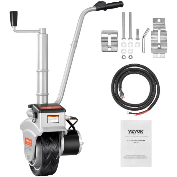 Oporné koleso prívesu 12V Elektrická manévrovacia pomôcka Max. ťažná kapacita 2268 kg Elektrické oporné koleso 30,5-63 cm Výškovo nastaviteľné Rýchlosť 6,7 m/min 20,3 cm Plné gumené koleso pre príves a karavan