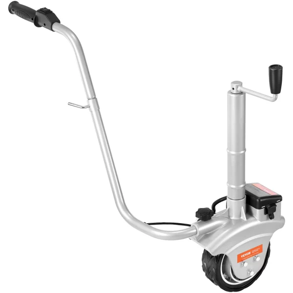Oporné koleso prívesu 12V Elektrická manévrovacia pomôcka Max. ťažná kapacita 2268 kg Elektrické oporné koleso 30,5-63 cm Výškovo nastaviteľné Rýchlosť 6,7 m/min 20,3 cm Plné gumené koleso pre príves a karavan – Obrázok 2