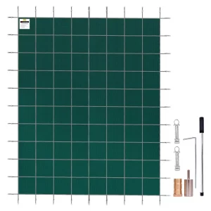 Kryt bazéna obdĺžnikový 5,47 x 11,47 m, kryt bazéna vyrobený z polypropylénu, zimný kryt bazéna zelený, prachotesný bezpečnostný, kryt bazéna z tesnej sieťoviny, bezpečnostný kryt pre bazény