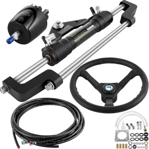 Hydraulická riadiaca súprava pre člny, hydraulické čerpadlo riadenia s výkonom 300 HP, valec riadenia z hliníkovej zliatiny, volant 13,5" s hydraulickou hadicou riadenia 10" pre systém riadenia lode