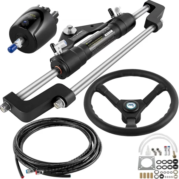Hydraulická riadiaca súprava pre člny, hydraulické čerpadlo riadenia s výkonom 300 HP, valec riadenia z hliníkovej zliatiny, volant 13,5" s hydraulickou hadicou riadenia 10" pre systém riadenia lode