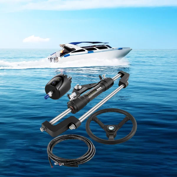 Hydraulická riadiaca súprava pre člny, hydraulické čerpadlo riadenia s výkonom 300 HP, valec riadenia z hliníkovej zliatiny, volant 13,5" s hydraulickou hadicou riadenia 10" pre systém riadenia lode – Obrázok 6