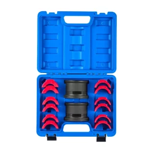 Sada na lisovanie ložísk, 14-dielna sada na nasadenie tesnení ložísk s puzdrami a adaptérmi, sada nástrojov na nasadenie puzdier, na demontáž a montáž, vyrobené z uhlíkovej ocele s úložným puzdrom