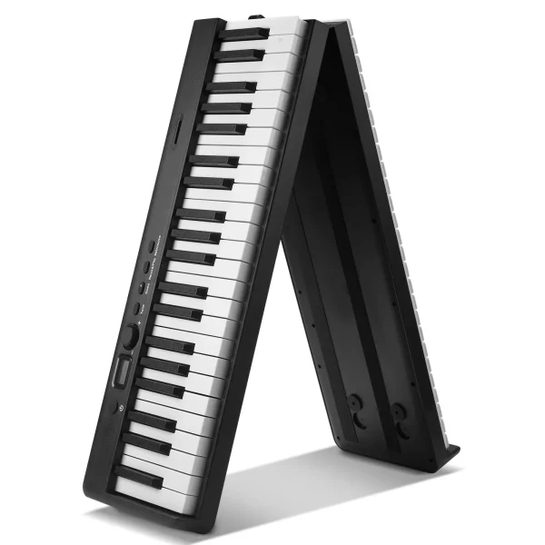 88-klávesové skladacie piano, Bluetooth a MIDI, prenosné elektronické digitálne skladacie piano so sustain pedálom, puzdro, klávesy citlivé na dotyk, slúchadlá, nabíjateľné pre začiatočníkov, tínedžerov a dospelých, čierne – Obrázok 6