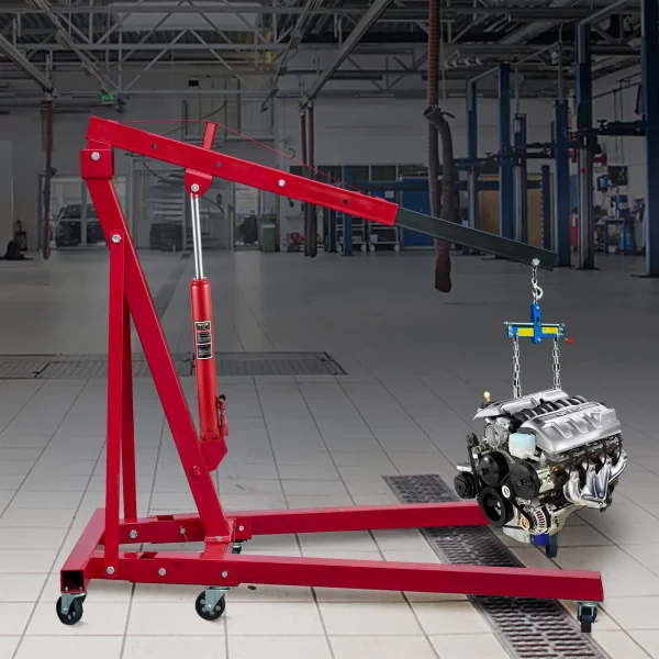 Hydraulický zdvihák na dlhé piloty, nosnosť 4 t, s jednopiestovým čerpadlom a plochou základňou, manuálny zdvihák s rukoväťou, pre garážové/dielenské žeriavy, zdvíhacie zariadenie motora, červený – Obrázok 6