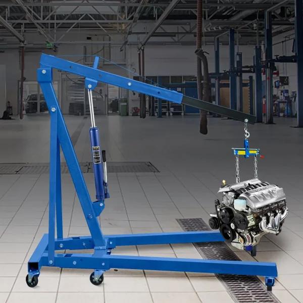 Hydraulický zdvihák na dlhé piloty, nosnosť 8 t, s jednopiestovým čerpadlom a vidlicovou základňou, manuálny zdvihák na pracovnú plošinu s rukoväťou, pre garážové/dielenské žeriavy, motorový zdvihák, modrý – Obrázok 6
