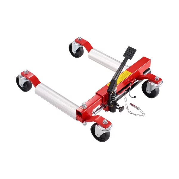 Kolesový zdvihák, 4 ks, max. nosnosť 680 kg, zdvihák s kolesami otočnými o 360°, hydraulický zdvihák na polohovanie ťažkých vozidiel, na opravu a sťahovanie vozidiel – Obrázok 2