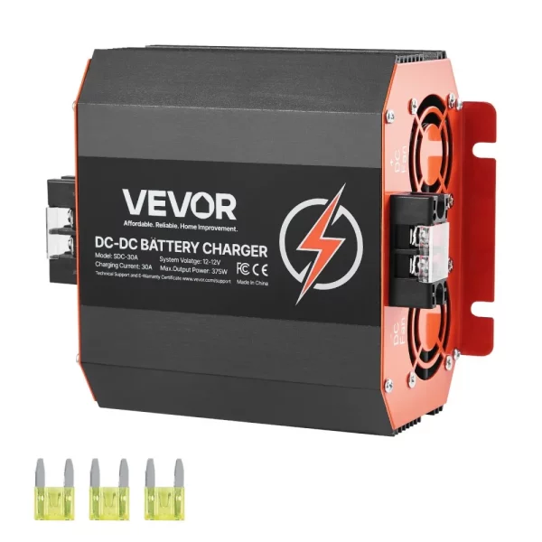 Nabíjačka batérií 12V 30A DC/DC, 375W, nabíjačka pre olovené, lítiové, AGM, gélové a mokré batérie, inteligentné viacstupňové nabíjanie, pre obytné vozidlá, úžitkové vozidlá, lode, jachty
