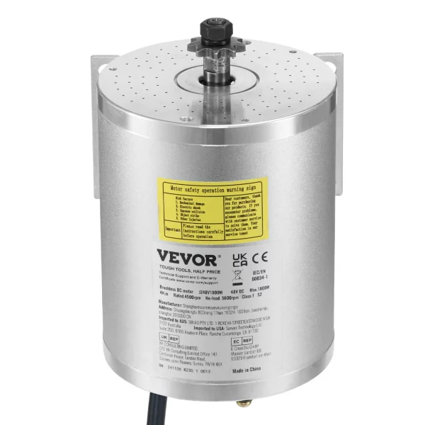Elektrický bezkefkový jednosmerný motor 1800W - 48V 4500 ot./min. motor s vylepšeným regulátorom otáčok a sadou škrtiacej klapky pre motokáry, elektrické bicykle, motocykle, skútre, DIY – Obrázok 2
