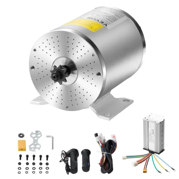 Súprava elektrického bezkefkového jednosmerného motora 1800W, elektromotor - 48V 4500 ot./min. s vylepšeným regulátorom otáčok, sada rukoväte plynu pre motokáry, elektrické bicykle, motocykle, kolobežky